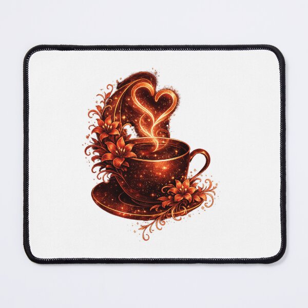 Item preview, Fiery Red Coffee & Botanical Cup Illustration designed and sold by Reminixi.