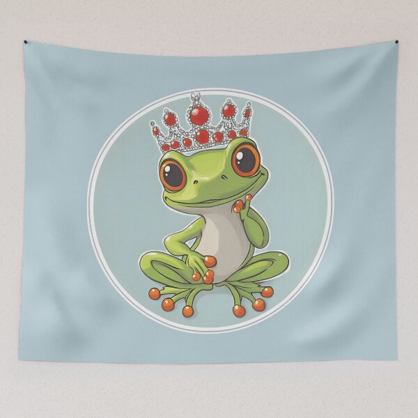 Item preview, Frog №27 Cute Frog Princess with Red Jeweled Crown designed and sold by SyberGen.
