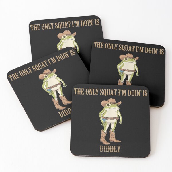 Item preview, The Only Squat I'm Doin' Is Diddly, Funny Cowboy Frog, Western Humor, Lazy Gym, Sarcastic Western, Diddly Squat designed and sold by toongstudio.