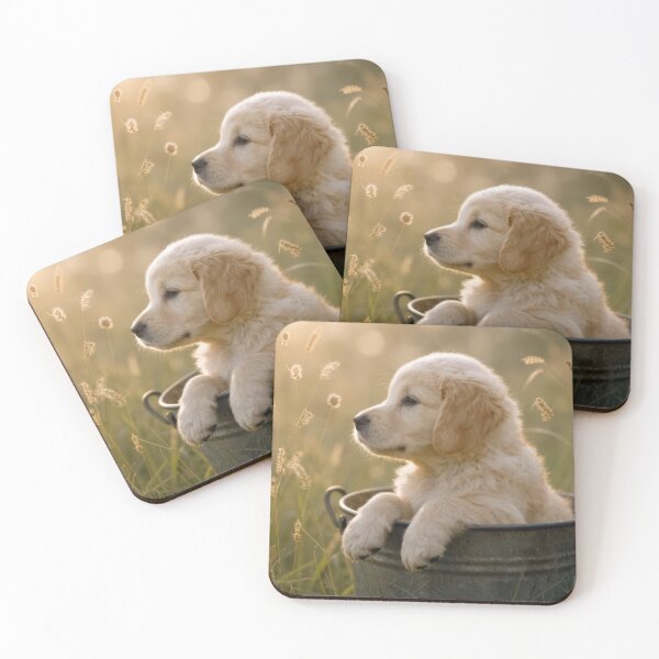 Item preview, Golden Retriever In a Metal Bucket designed and sold by Maria Dryfhout.