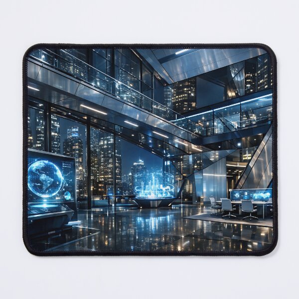 Item preview, Futuristic Tech Headquarters Command Center at Night designed and sold by athanasioungr.