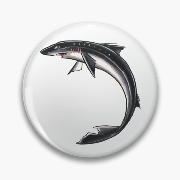 Item preview, Spiny dogfish tattoo American traditional shark marine biology designed and sold by j-nash-art.