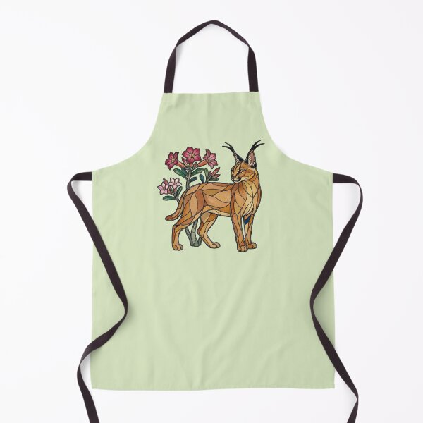 Item preview, Stained Glass Caracal with Desert Flowers designed and sold by BirdsnStuff.