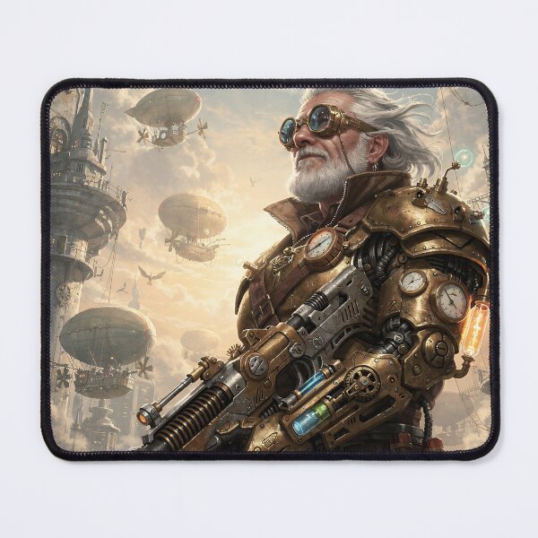 Item preview, Steampunk Warrior in Futuristic Airship City designed and sold by athanasioungr.