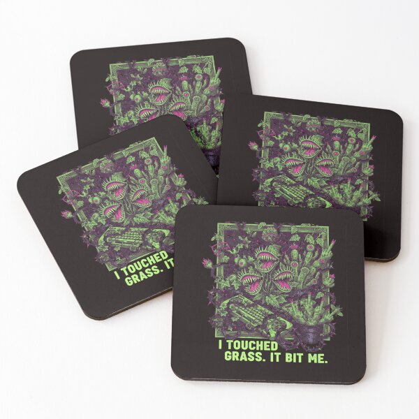 Item preview, I Touched Grass It Bit Me Funny Gamer Horror Plant Sticker designed and sold by ViviByPaula.