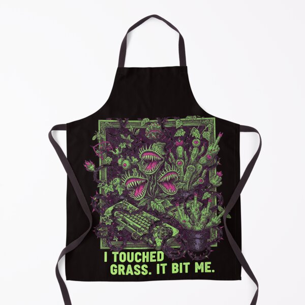Item preview, I Touched Grass It Bit Me Funny Gamer Horror Plant Sticker designed and sold by ViviByPaula.