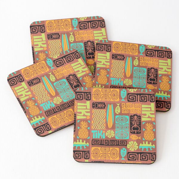 Item preview, Retro Hawaii Tropical Tiki Tapa Print designed and sold by RetroMaggie.