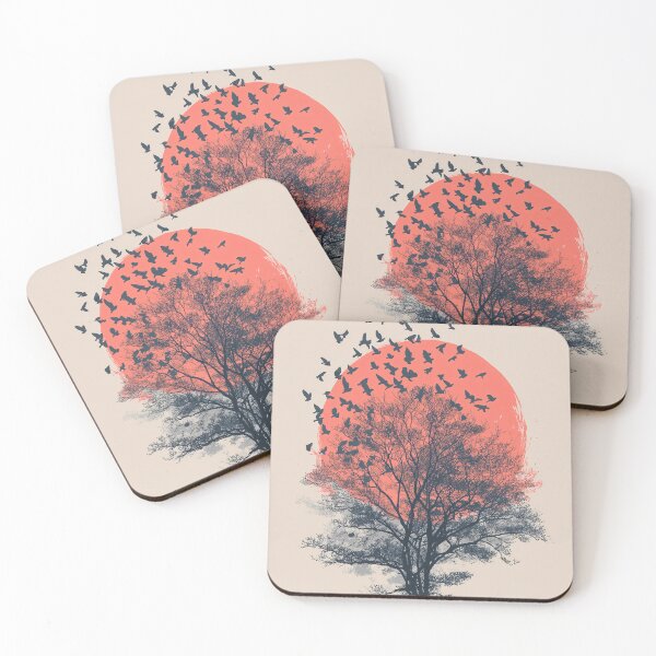 Item preview, Silhouette of Tree with Birds at Sunset designed and sold by lautir.