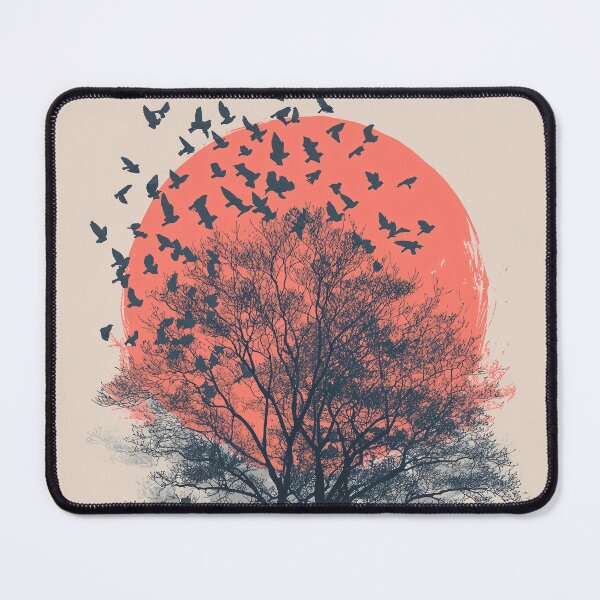 Item preview, Silhouette of Tree with Birds at Sunset designed and sold by lautir.