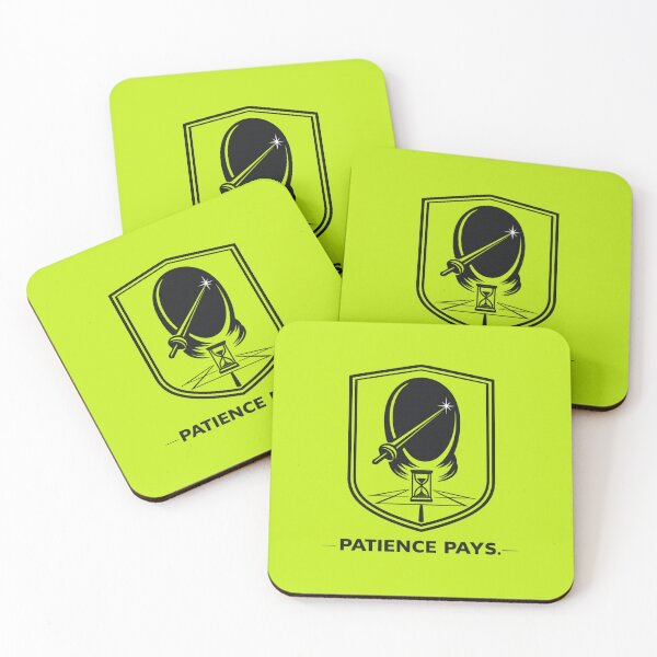 Item preview, Patience Pays – Fencing Mask & Hourglass Calm Emblem designed and sold by ChillCharmStudio.