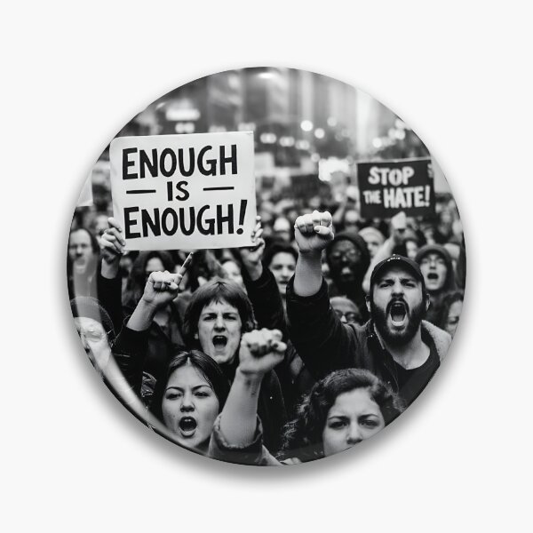 Item preview, Enough Is Enough Protest Crowd in Black and White designed and sold by athanasioungr.