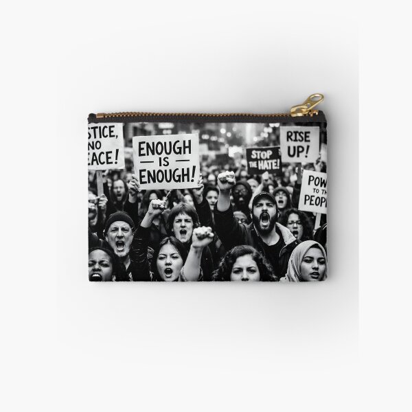 Item preview, Enough Is Enough Protest Crowd in Black and White designed and sold by athanasioungr.