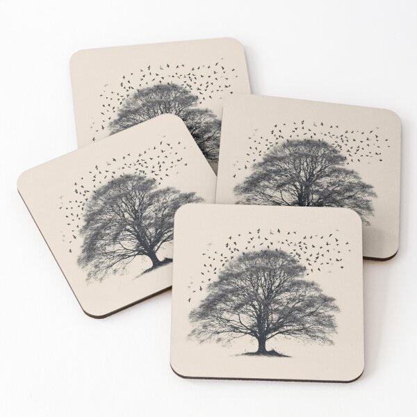 Item preview, Solitary Tree and Flock of Birds designed and sold by lautir.