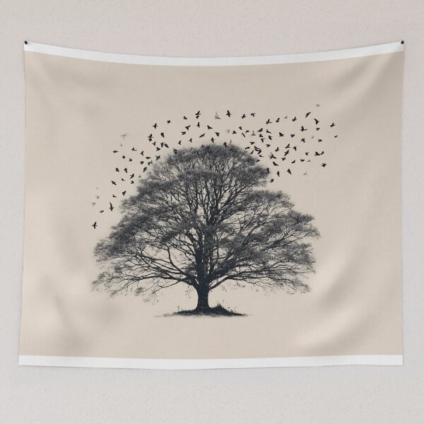 Item preview, Solitary Tree and Flock of Birds designed and sold by lautir.