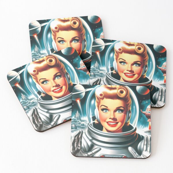 Item preview, Retro Astronaut Pin Up designed and sold by PulpVintage.
