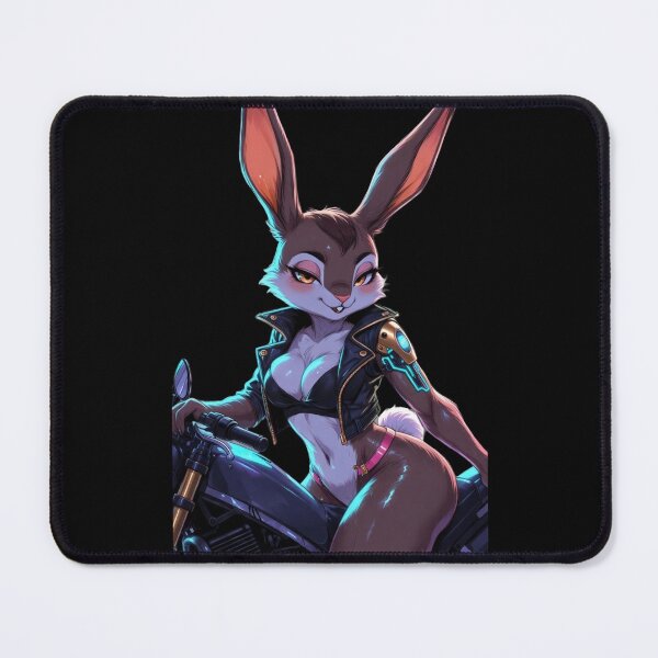 Item preview, Cyber Bunny Motorcycle Rebel - Neon Fox Rabbit Rider designed and sold by AiDigitalSanctum.