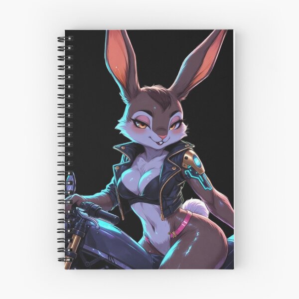 Item preview, Cyber Bunny Motorcycle Rebel - Neon Fox Rabbit Rider designed and sold by AiDigitalSanctum.