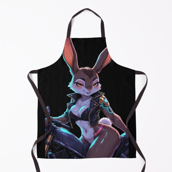 Item preview, Cyber Bunny Motorcycle Rebel - Neon Fox Rabbit Rider designed and sold by AiDigitalSanctum.