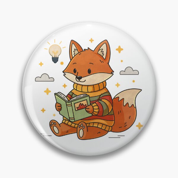 Item preview, Smart Cookie Cute Fox Reading Sticker designed and sold by tviyluv.