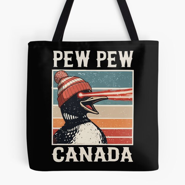 Item preview, Laser Loon Canada - Funny Pew Pew Retro Vintage Sunset designed and sold by WavesStation.