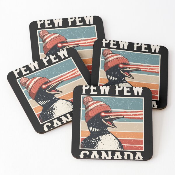 Item preview, Laser Loon Canada - Funny Pew Pew Retro Vintage Sunset designed and sold by WavesStation.
