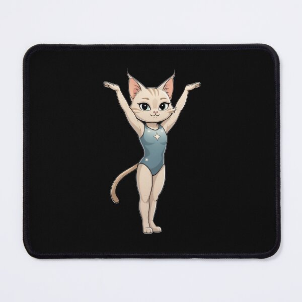 Artikelvorschau, Katze in Turnpose als Sporttier Illustration entworfen und verkauft von Timowo Studio | Fine Line Wildlife Art & Modern Nature Graphics.