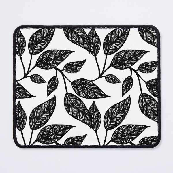 Item preview, Graphic Leaves Repeat Pattern Black & White designed and sold by NaliniLe.