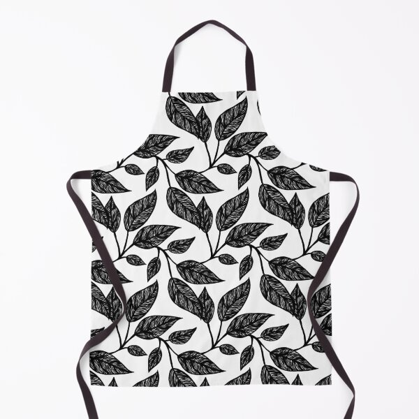 Item preview, Graphic Leaves Repeat Pattern Black & White designed and sold by NaliniLe.