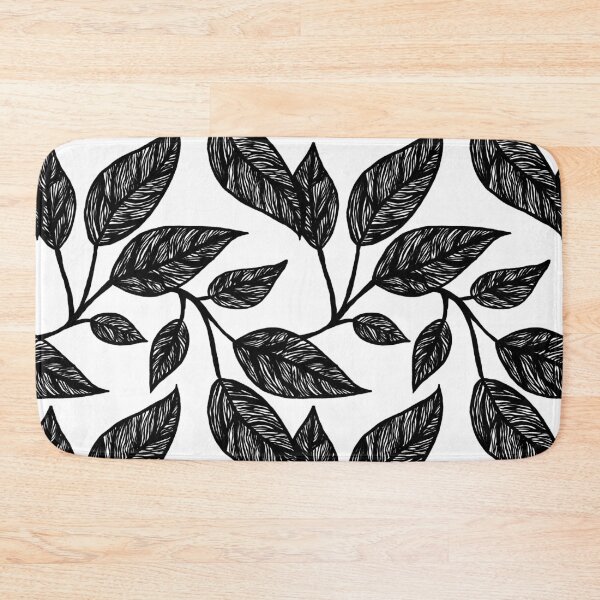 Item preview, Graphic Leaves Repeat Pattern Black & White designed and sold by NaliniLe.