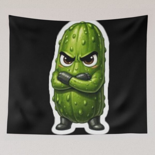 Item preview, Grumpy Cute Pickle Character | Kawaii Food Art designed and sold by MeghannsMinimalMeals.