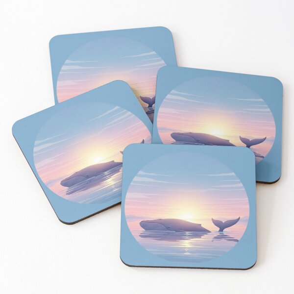Item preview, Whale at Sunset – Minimalist Ocean Illustration with Pastel Colors designed and sold by soletstudio.