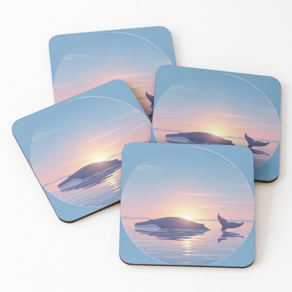 Item preview, Gentle Sunrise Whale – Minimalist Ocean Illustration | Calm Morning Art designed and sold by soletstudio.