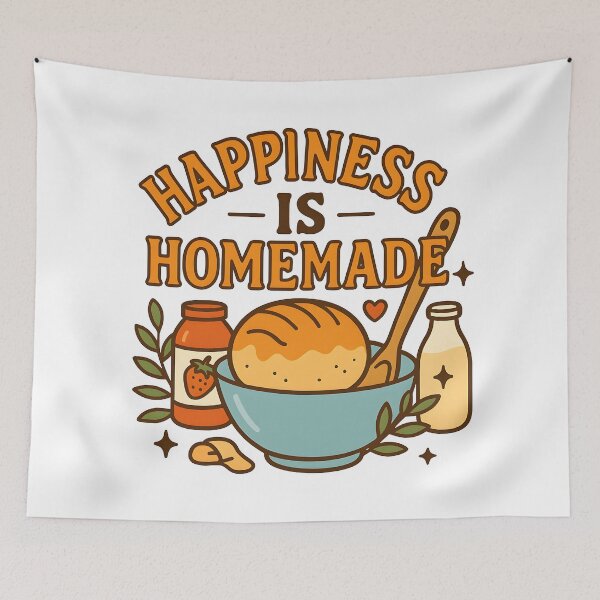Item preview, Homemade Happiness Bread and Kitchen Quote Design. designed and sold by The-T-In-Retro.