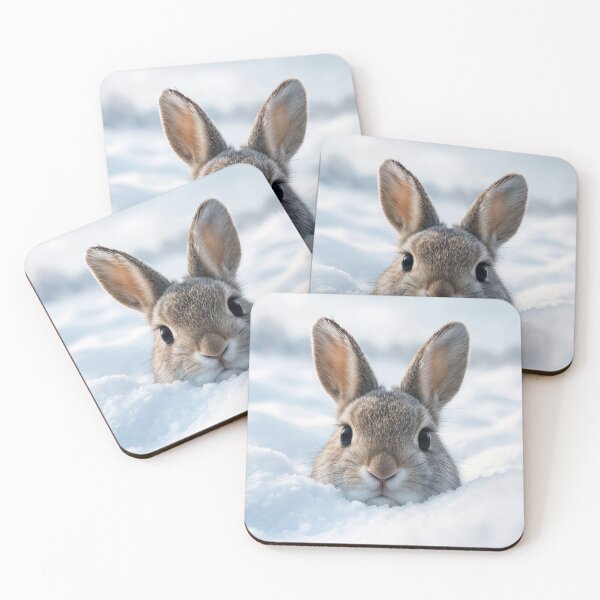 Item preview, Bunny Peeking From Out of a Snow Drift designed and sold by Maria Dryfhout.