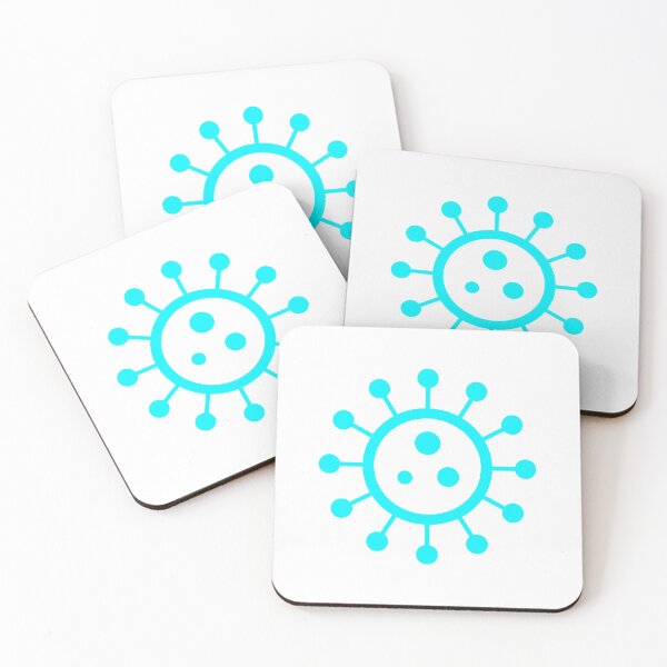 Item preview, COVID-19 Virus Icon Sticker – Coronavirus Symbol (Electric Cyan) designed and sold by DianeLees.
