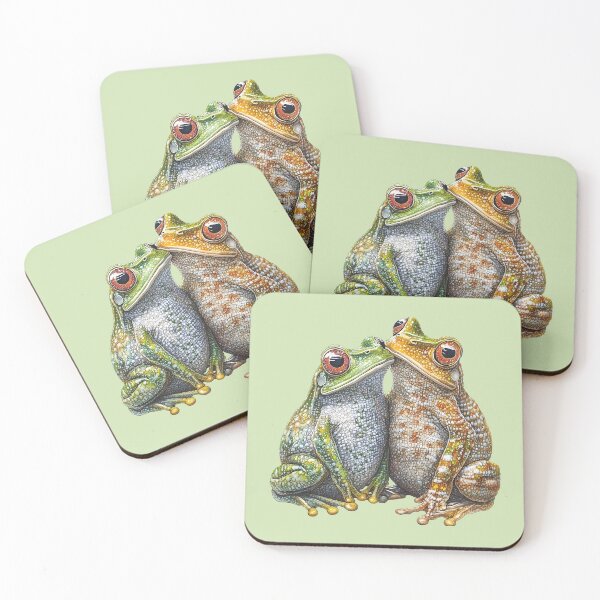 Item preview, Frog №34 Affectionate Tree Frogs Romantic Nature Art designed and sold by SyberGen.
