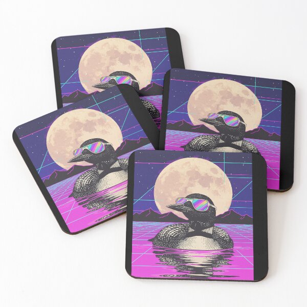 Item preview, Synthwave Loon - Retro 80s Vaporwave Bird designed and sold by WavesStation.