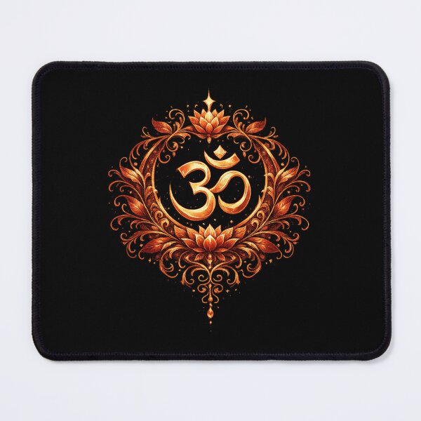 Item preview, Fiery Red Yoga Om Botanical Mandala Art designed and sold by Reminixi.