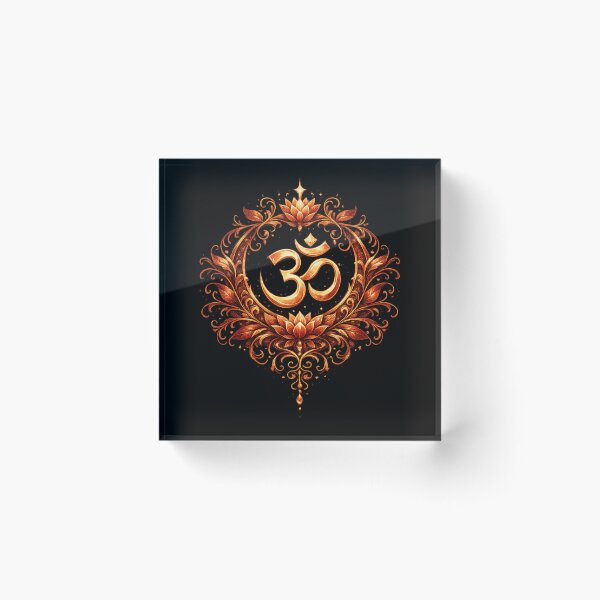 Item preview, Fiery Red Yoga Om Botanical Mandala Art designed and sold by Reminixi.