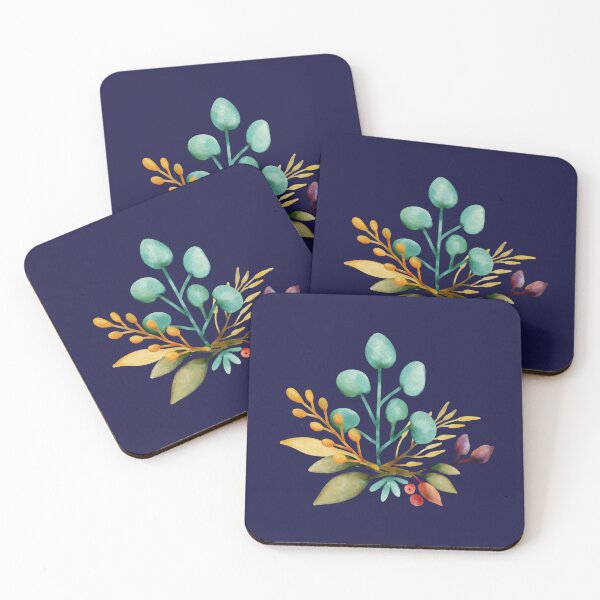Item preview, Autumn Leaves Bouquet Pattern Dark Blue Background designed and sold by NaliniLe.