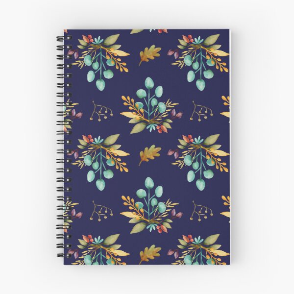 Item preview, Autumn Leaves Bouquet Pattern Dark Blue Background designed and sold by NaliniLe.