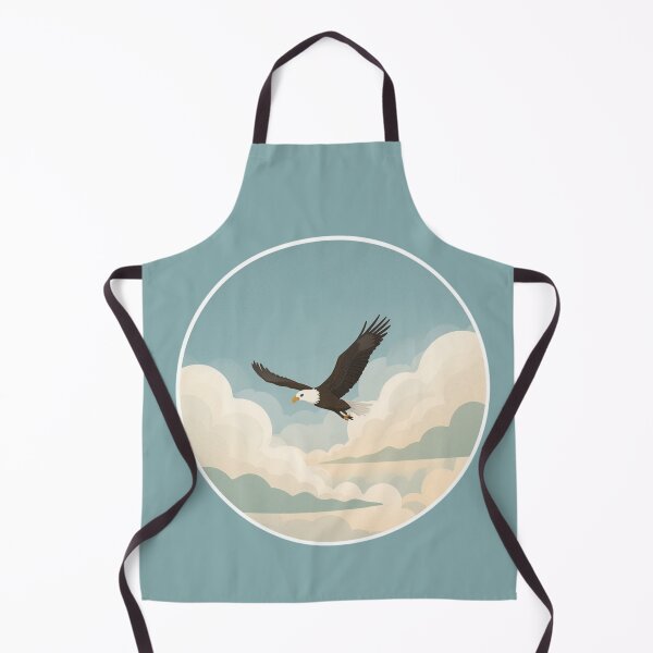 Item preview, Flying Bald Eagle Illustration – Eagle Soaring Above Clouds | Wildlife Nature Art designed and sold by soletstudio.