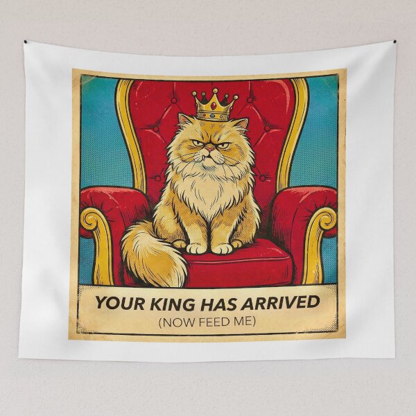 Item preview, Grumpy Cat King On Throne Funny Pop Art designed and sold by GraphyLab.