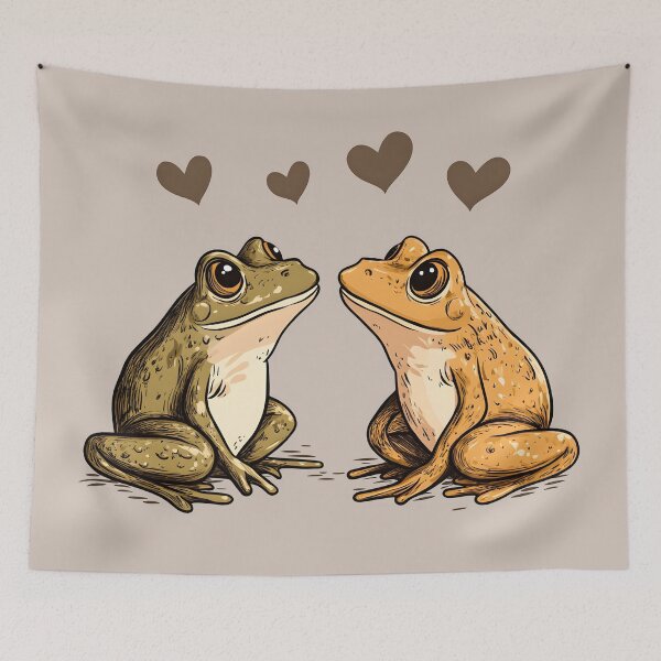 Item preview, Frog №46 Two Frogs in Love with Floating Hearts designed and sold by SyberGen.