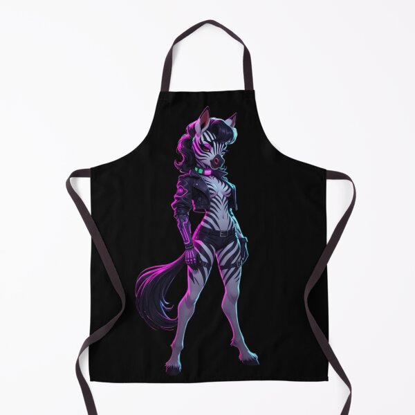 Item preview, Cyber Zebra Anthro Rebel - Neon Punk Zebra Girl designed and sold by AiDigitalSanctum.