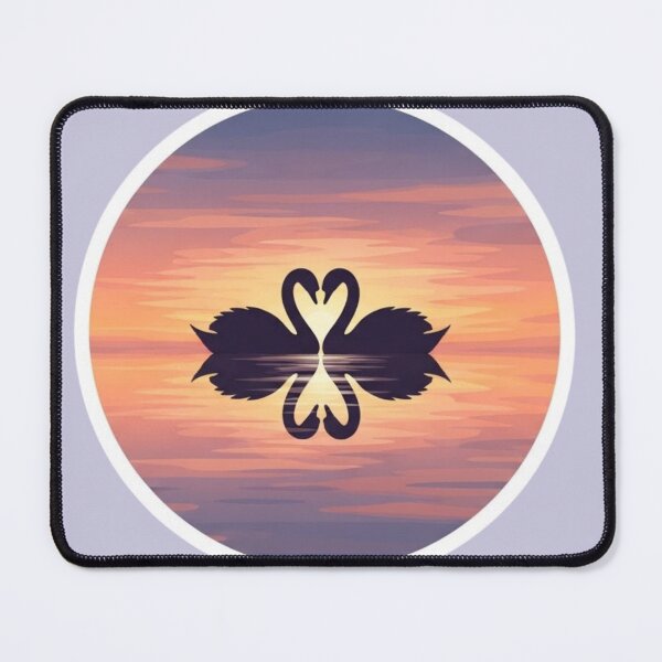 Item preview, Silhouette of Two Swans at Sunset - Elegant Love Reflection Art | Romantic and Serene Design designed and sold by soletstudio.