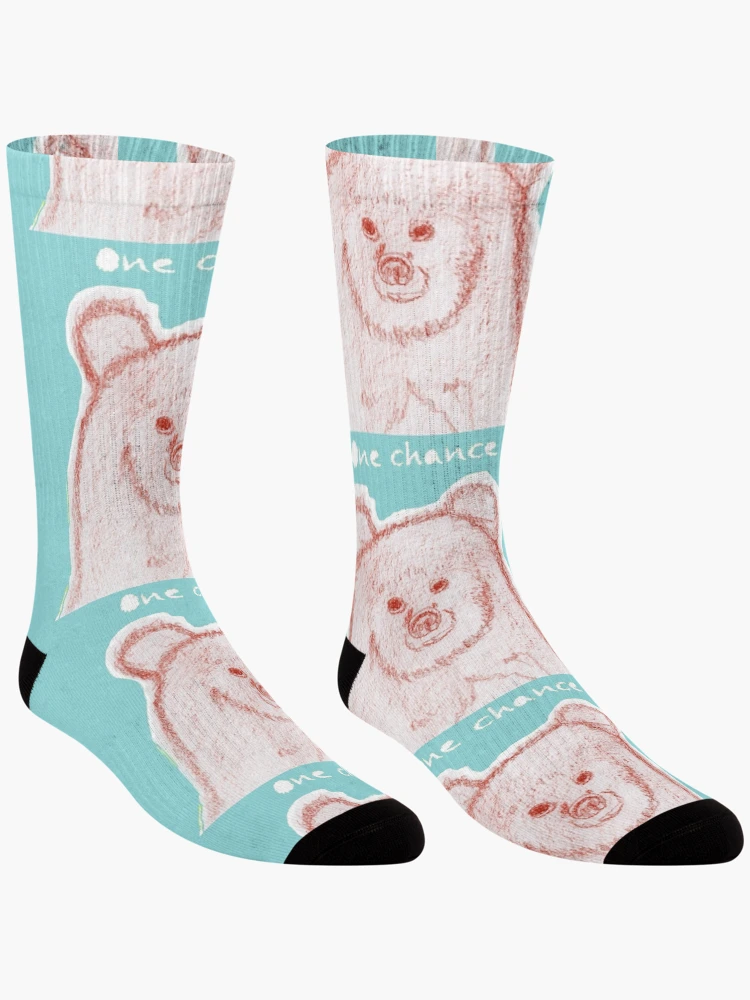 Thumbnail 3 of 5, Socks, bear/blue designed and sold by YA sisters.