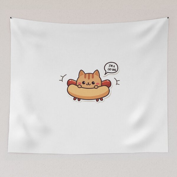 Item preview, I’m a Cat-Dog – Cute Hotdog Cat Sticker designed and sold by TinyJoy Studio.