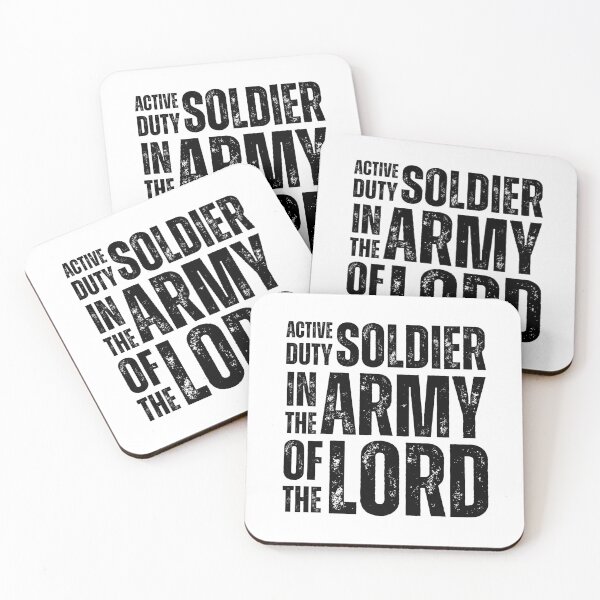 Item preview, Army of the Lord Christian Shirt – Active Duty Soldier Faith Design for Spiritual Warriors Black Distressed Font designed and sold by GFamilyC.