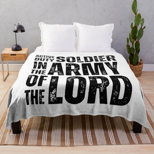 Item preview, Army of the Lord Christian Shirt – Active Duty Soldier Faith Design for Spiritual Warriors Black Distressed Font designed and sold by GFamilyC.
